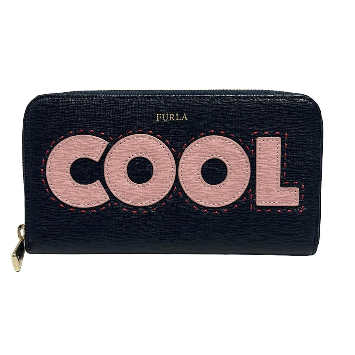 FURLA(フルラ) 長財布新品同様 - ダークネイビー×ライトピンク×レッド 