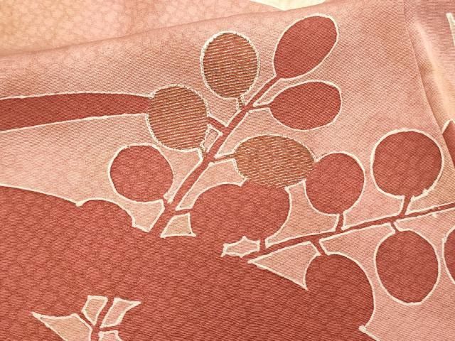 平和屋着物□訪問着 刺繍 草花文 シルエット 金彩 正絹 逸品