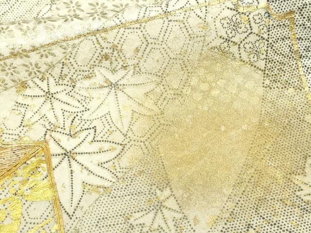 平和屋着物●訪問着　竹屋町刺繍　地紙草花文　暈し染め　金彩　正絹　逸品　DAAZ7605ud 平和屋着物○訪問着 竹屋町刺繍 地紙草花文 暈し染め