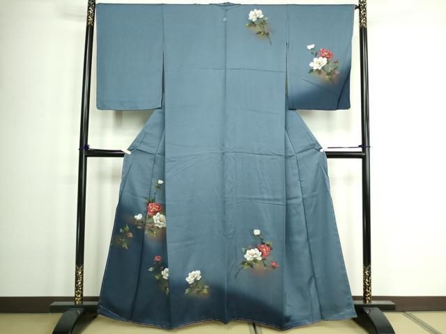 し*び様 ■E6476■美品■正絹■若芽色暈し　萩柄　絽　単衣　訪問着■丈160 訪問着 絽 暈し染め 手描き 金彩 2026年最新Yahoo!オークション 正絹