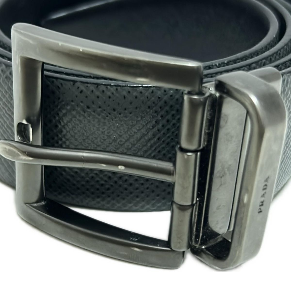 PRADA(プラダ) ベルト - コレクション 黒×ダークグレー リバーシブル