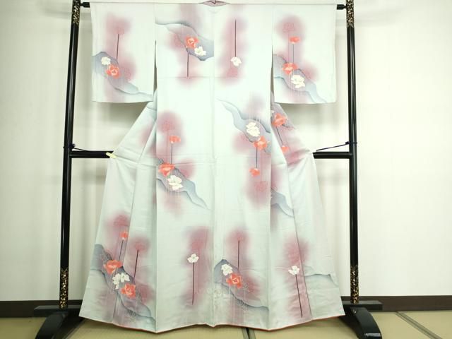 平和屋着物□上質な小紋 ろうけつ染め 枝花文 暈し染め 正絹 逸品