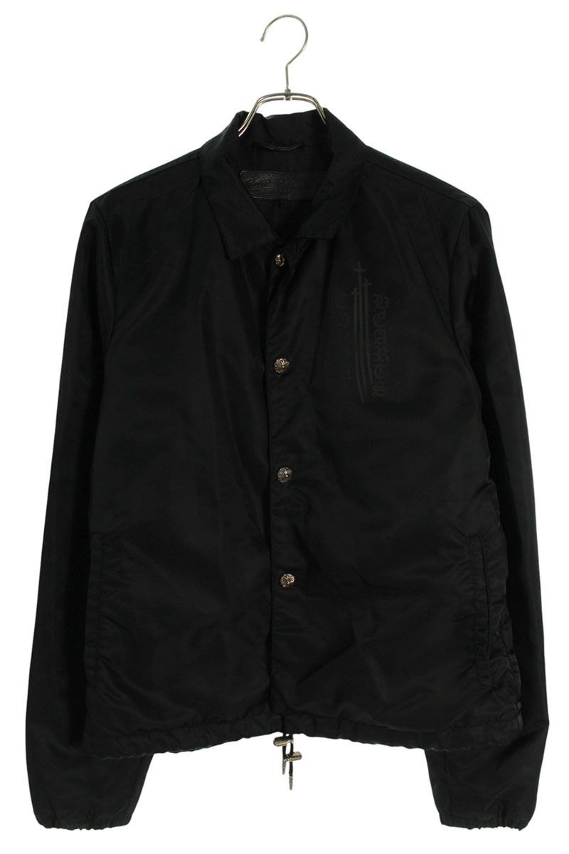 クロムハーツ RIGGINS FBRC ナイロンコーチジャケット ブラック M クロムハーツ RIGGINS FBRC 英字プリントナイロンコーチジャケット