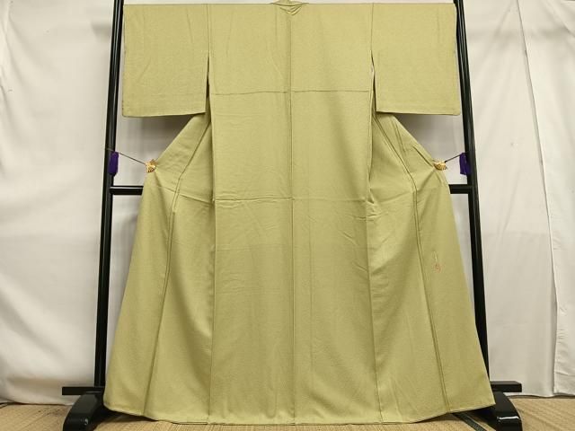 平和屋着物□上質な色無地 霞文 柳鼠色 正絹 逸品 CAAW6292kb