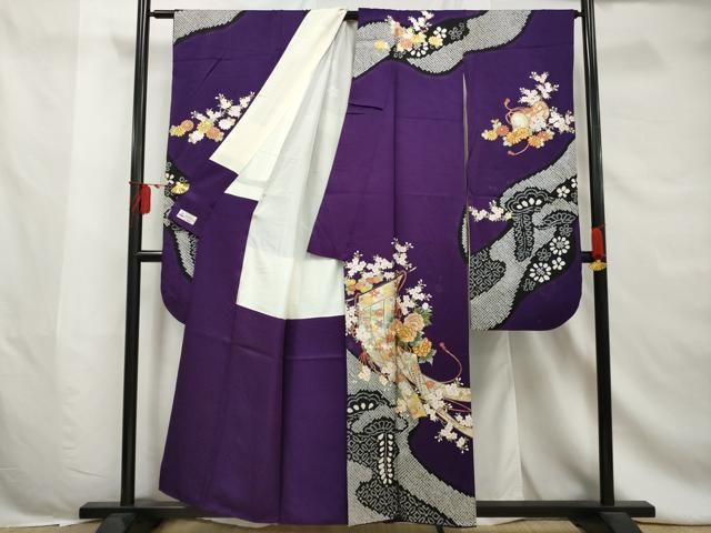 平和屋着物□豪華振袖 絞り 刺繍 流水几帳花鼓文 金銀糸 金彩 やまと誂