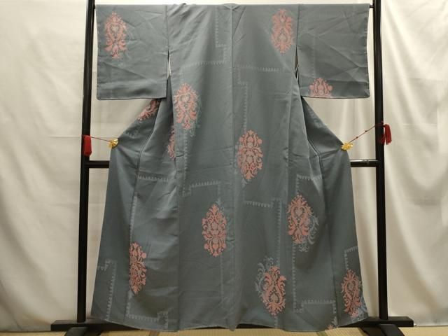 平和屋着物□上質な小紋 更紗花文 銀糸 正絹 逸品 AABE6093sx - メルカリ