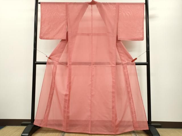 平和屋着物＊夏物　色無地　絽　甚三紅色　洗える着物　CABB2212ze 平和屋着物＊夏物 色無地 絽 甚三紅色 洗える着物 CABB2212ze 【公式通販】