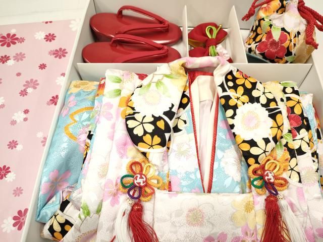 平和屋着物[]七五三 女の子 3歳 祝着 三つ身 長襦袢(単衣)・被布・
