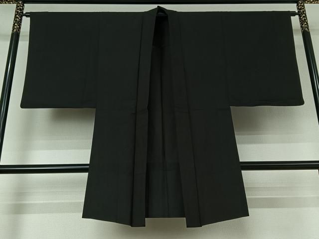 平和屋1□極上 男性 長羽織 お召 市松綾織 逸品3s20437 お召 男性 長