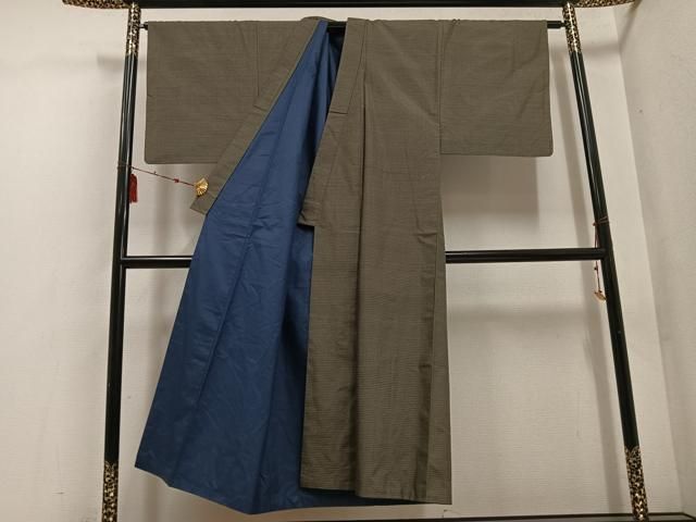 平和屋着物男性 紬 アンサンブル 80亀甲 正絹 逸品 AABE8139ph