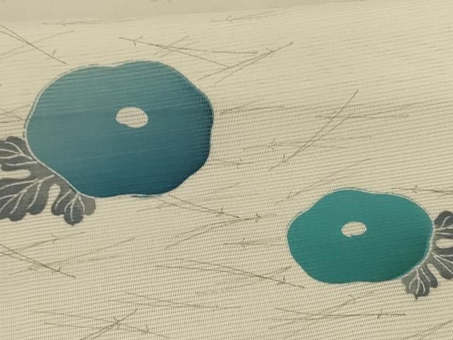 平和屋着物＊夏物 小紋 絽 草花文 洗える着物 AABE4792jd アウトレット