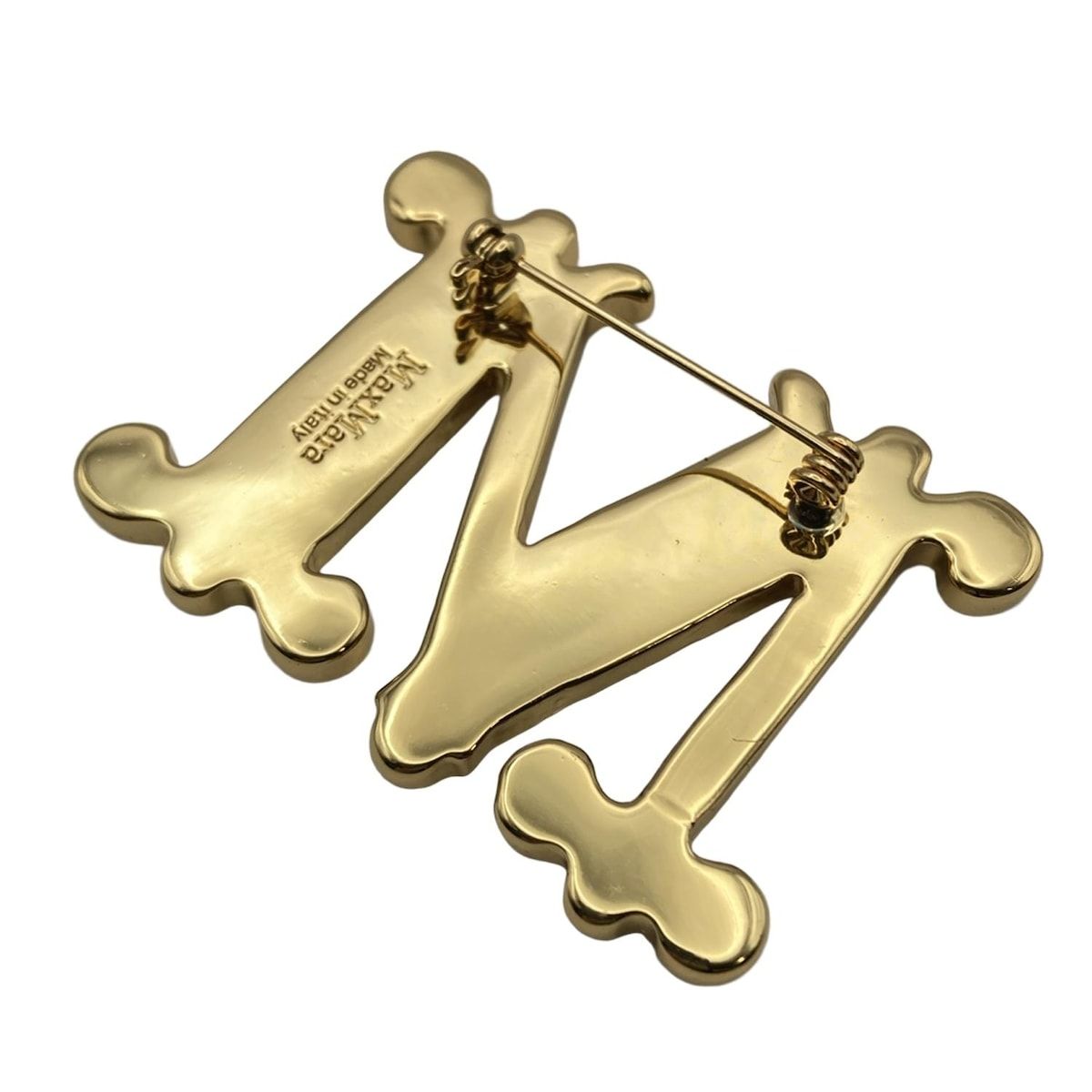 Max Mara(マックスマーラ) ブローチ - ゴールド×クリア - メルカリ