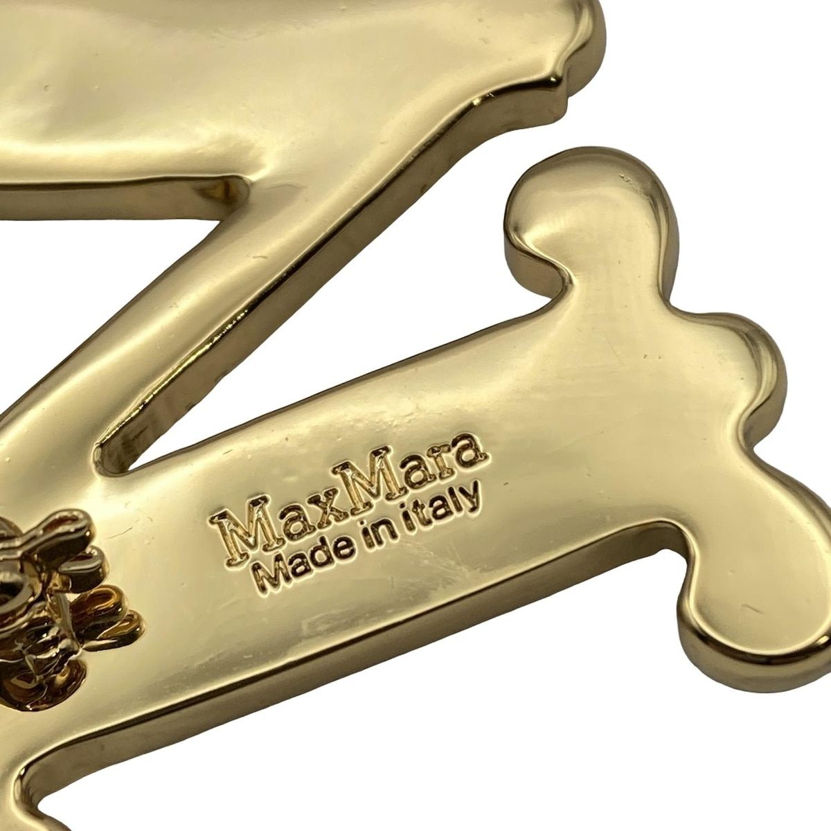 Max Mara(マックスマーラ) ブローチ - ゴールド×クリア - メルカリ