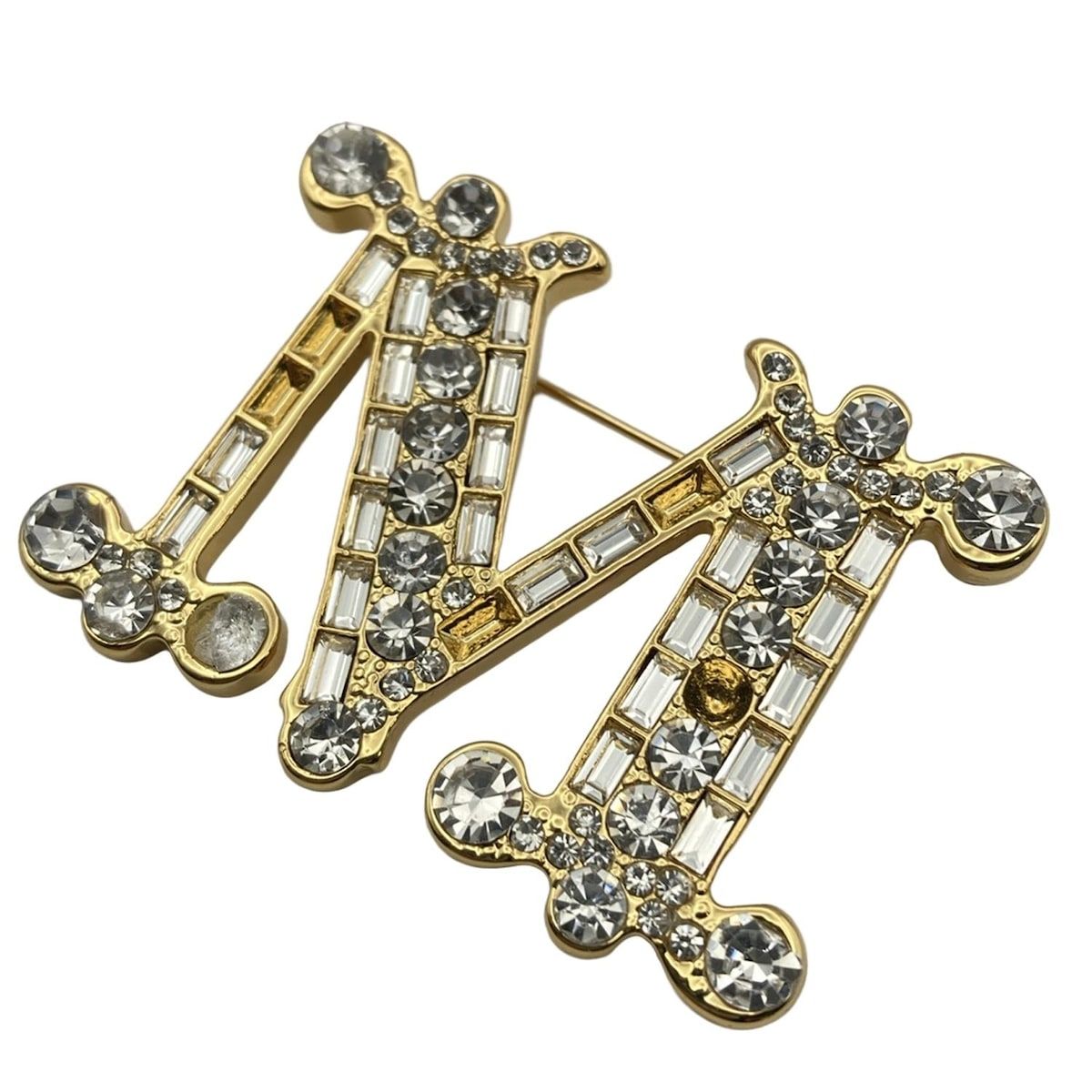 Max Mara(マックスマーラ) ブローチ - ゴールド×クリア - メルカリ