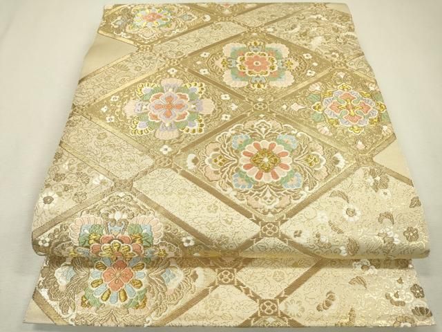 平和屋着物○西陣 服部織物謹製 六通柄袋帯 唐織 天井正倉院花唐草文