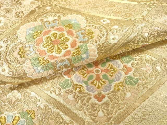 平和屋着物○西陣 服部織物謹製 六通柄袋帯 唐織 天井正倉院花唐草文