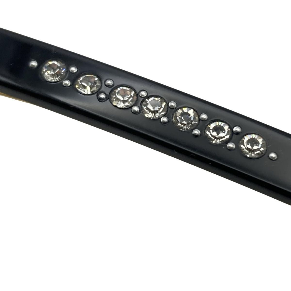 【美品】アレクサンドルドゥパリ　バレッタ　ラインストーン ALEXANDRE de PARIS(アレクサンドル ドゥ パリ) バレッタ美品 - 黒