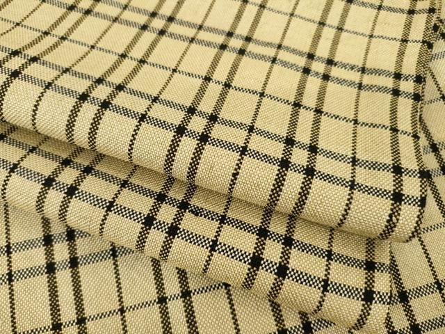 平和屋着物○ざざんざ織 伊兵衛織 単衣 格子 正絹 逸品 AABE9224ck