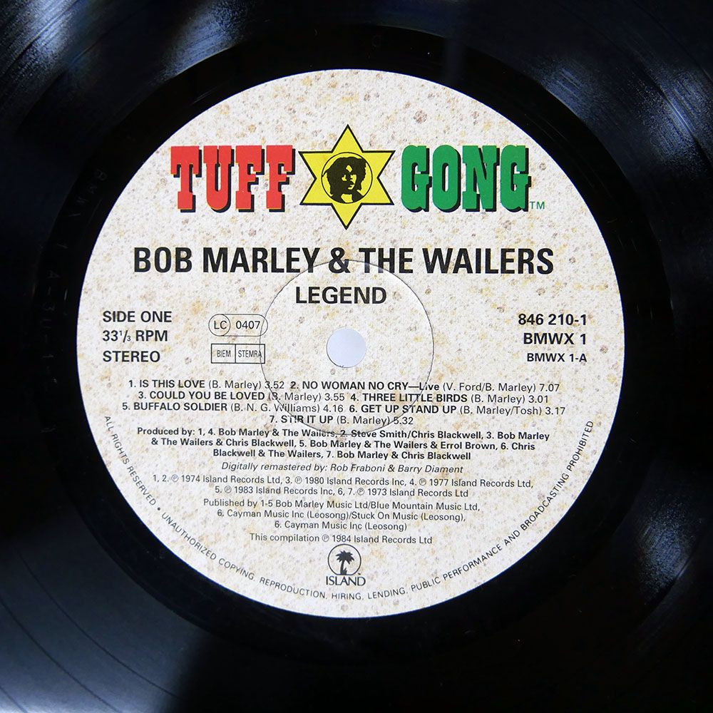 UK盤 BOB MARLEY & THE WAILERS/LEGEND/BEST OF/ISLAND BMWX1 LP