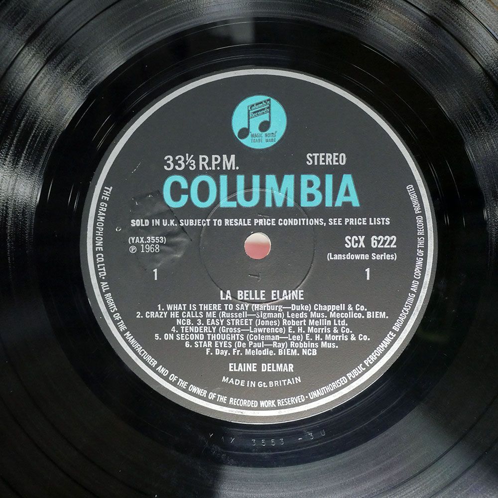 UK盤 ELAINE DELMAR/LA BELLE ELAINE/COLUMBIA SCX6222 LP - メルカリ