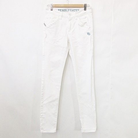 パーリーゲイツ　1/M ロングパンツ　ホワイト　バックロゴ　オールシーズン パーリーゲイツ ホワイトパンツ PEARLY GATES ホワイトパンツ 3 楽天