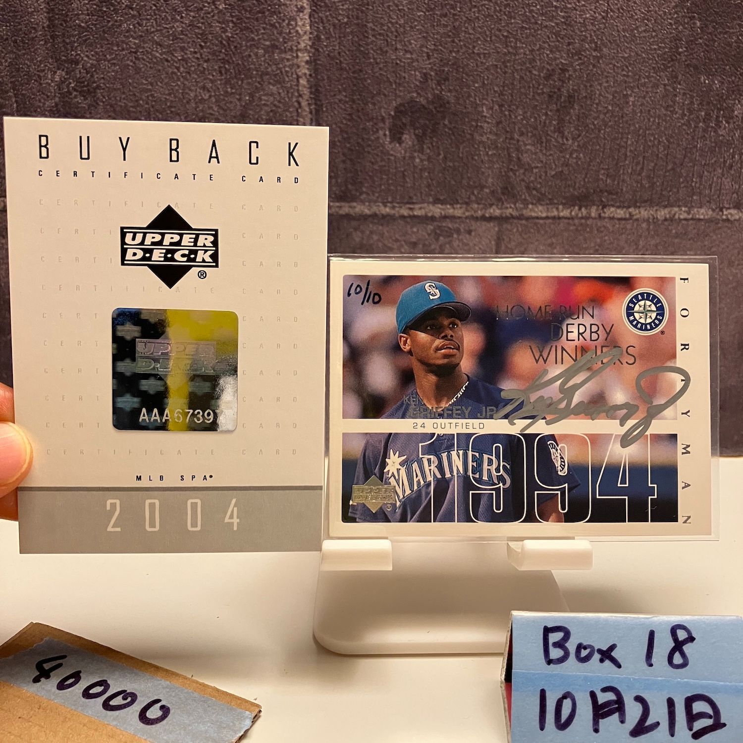 2004 Upper Deck Ken Griffey Jr 10/10 直筆サインカード Seattle