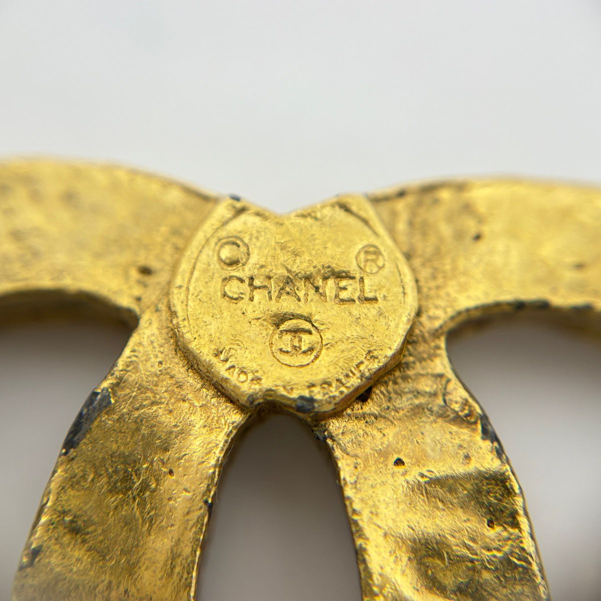 中古　美品　シャネル　ブローチ　ロゴ　ストーン シャネル ブローチ ラインストーン ココマーク CHANEL A12 W