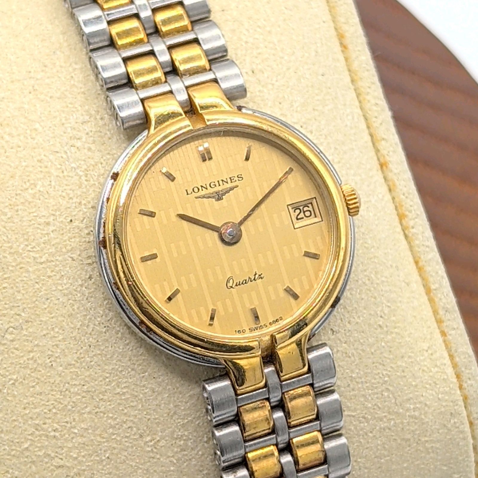 Longines Flagship Gold Silver Combi Gold dial Date Y2K 00S