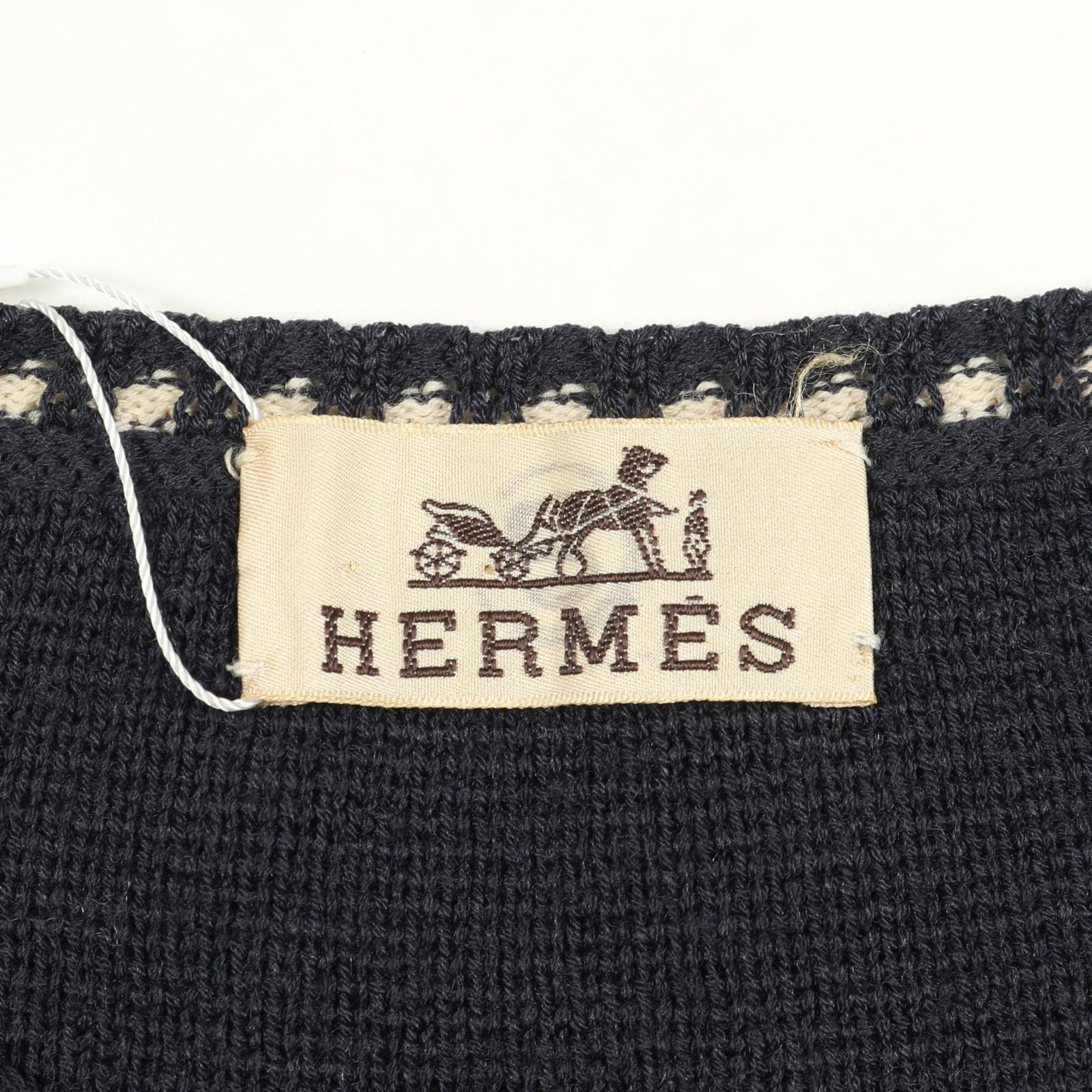 HERMES エルメス H柄 ウール ノースリーブ ニット ベスト サイズS HERMES エルメス マルジェラ期 ニットップス ノースリーブ ベスト