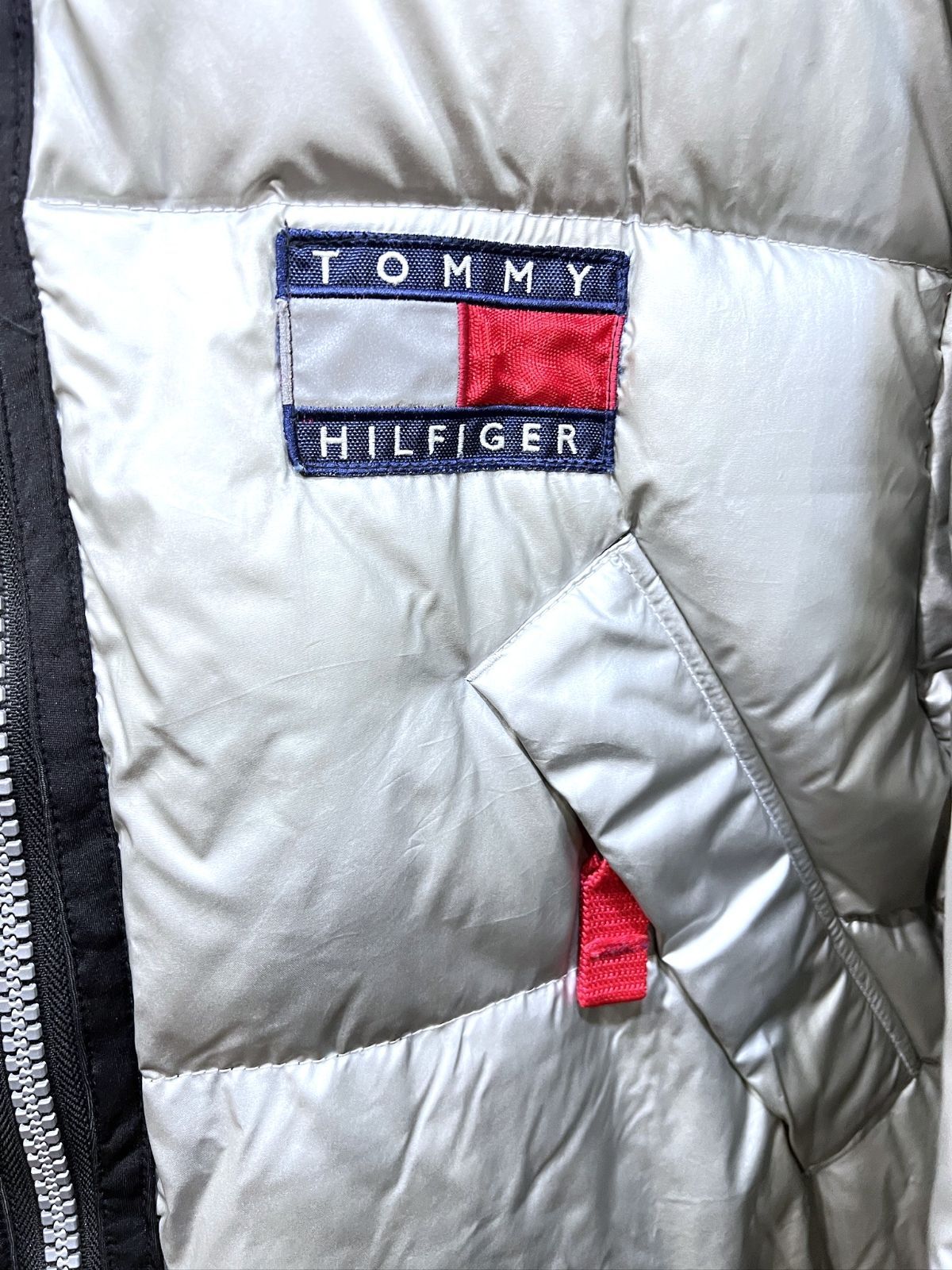 90s TOMMY HILFIGER ダウンコート M ベンチコート トミーヒルフィガー