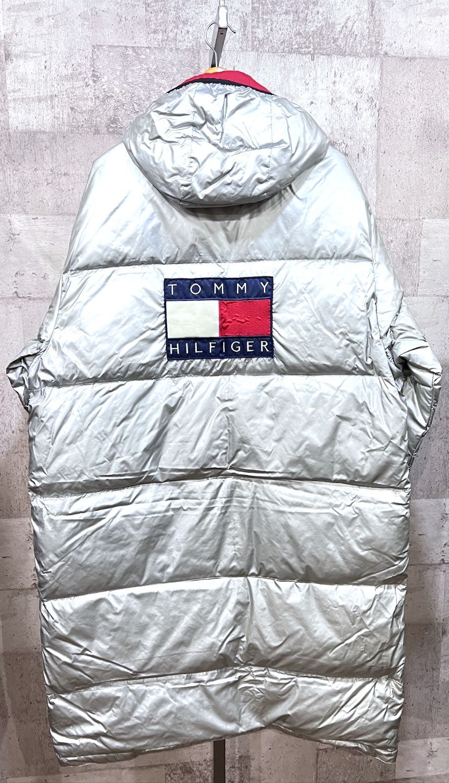 90s TOMMY HILFIGER ダウンコート M ベンチコート トミーヒルフィガー
