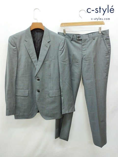 星様Paul Smith スーツ 2B ストライプ グレー 総柄 40 2074997623-