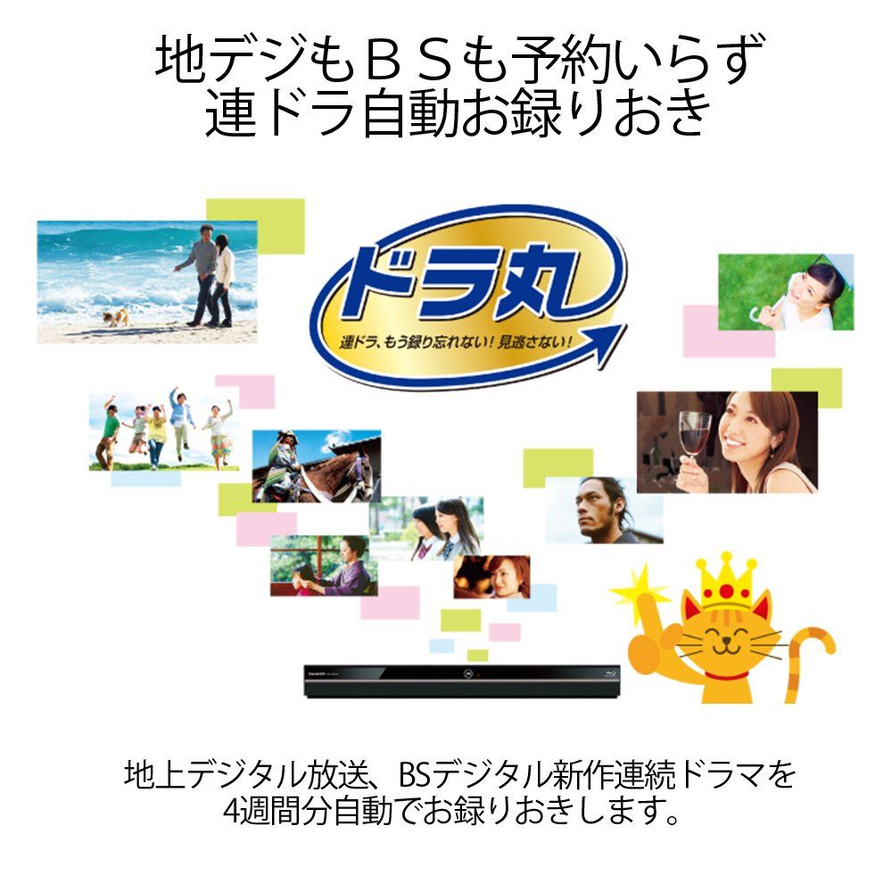 整備済み品】 シャープ ブルーレイレコーダー 1TB 3チューナー W録画