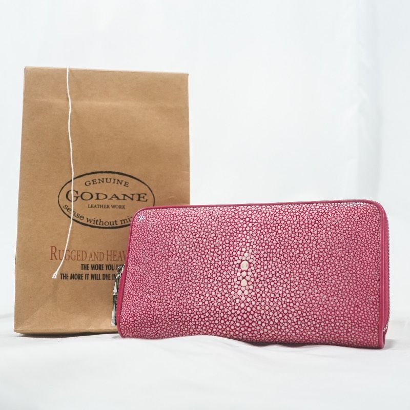 ☆未使用級☆ GODANE ゴダン 長財布 ガルーシャ エイ革 ピンク