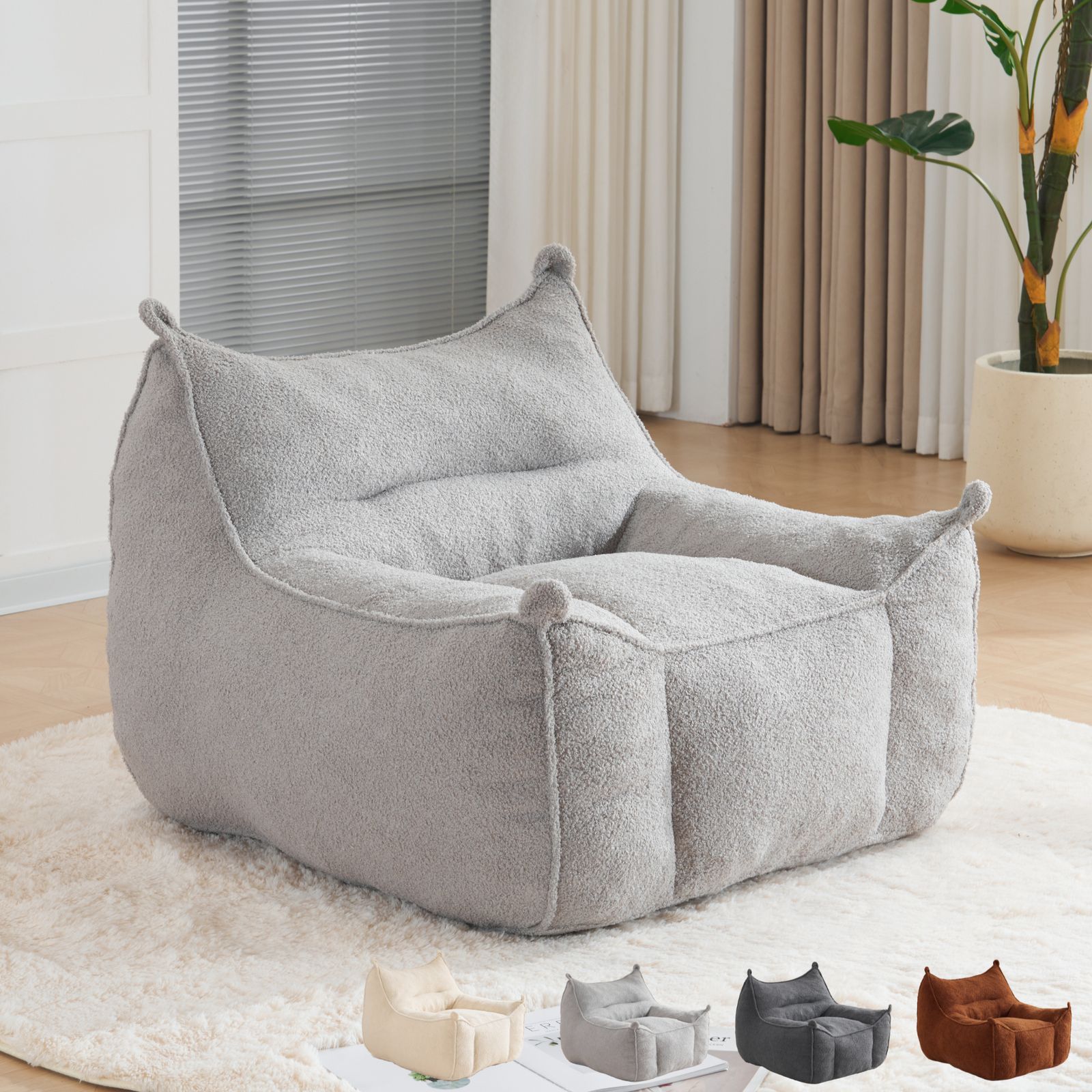 クッションソファー 座椅子 可愛い外観 1人掛 圧縮梱包 Grey クッションソファー 座椅子 可愛い外観 1人掛 圧縮梱包 Grey