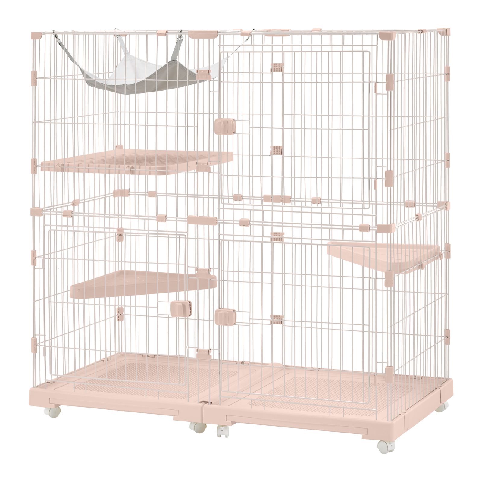 【猫専用ドア付き 】猫 ケージ キャットケージ 2段 BTM 【新仕様両開きドア登場】猫 ケージ キャットケージ 2段 木製