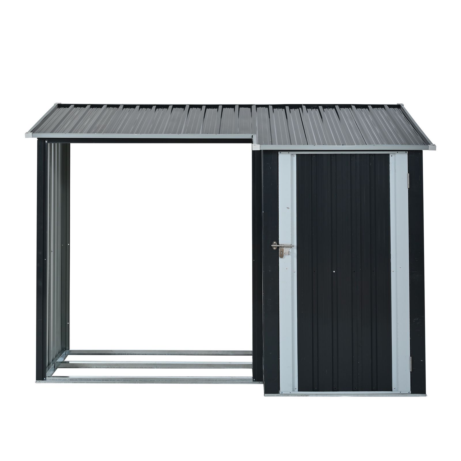 全新品 【L227xW92xH160cm】薪小屋＆収納庫 屋外 屋根付き 薪ラック 耐 
