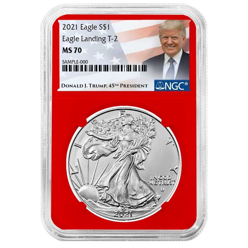 【最高鑑定】2021　トランプ 　シルバーイーグル 銀貨 NGC MS70 最高鑑定】2021トランプ シルバーイーグル 銀貨 NGC MS70