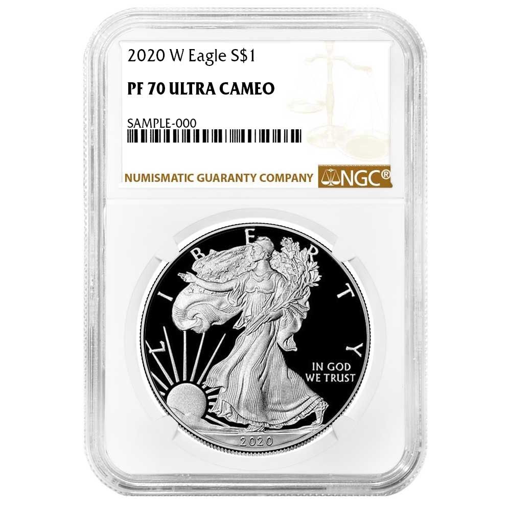 2020-W プルーフ 1ドル アメリカン シルバー イーグル NGC PF70UC