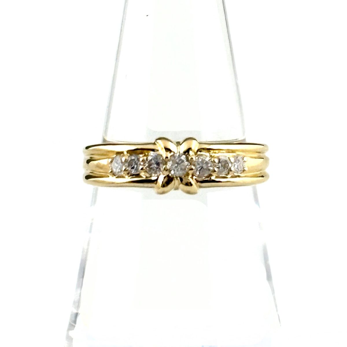 メレダイヤ デザインリング YG イエローゴールド 指輪 リング 11号 K18