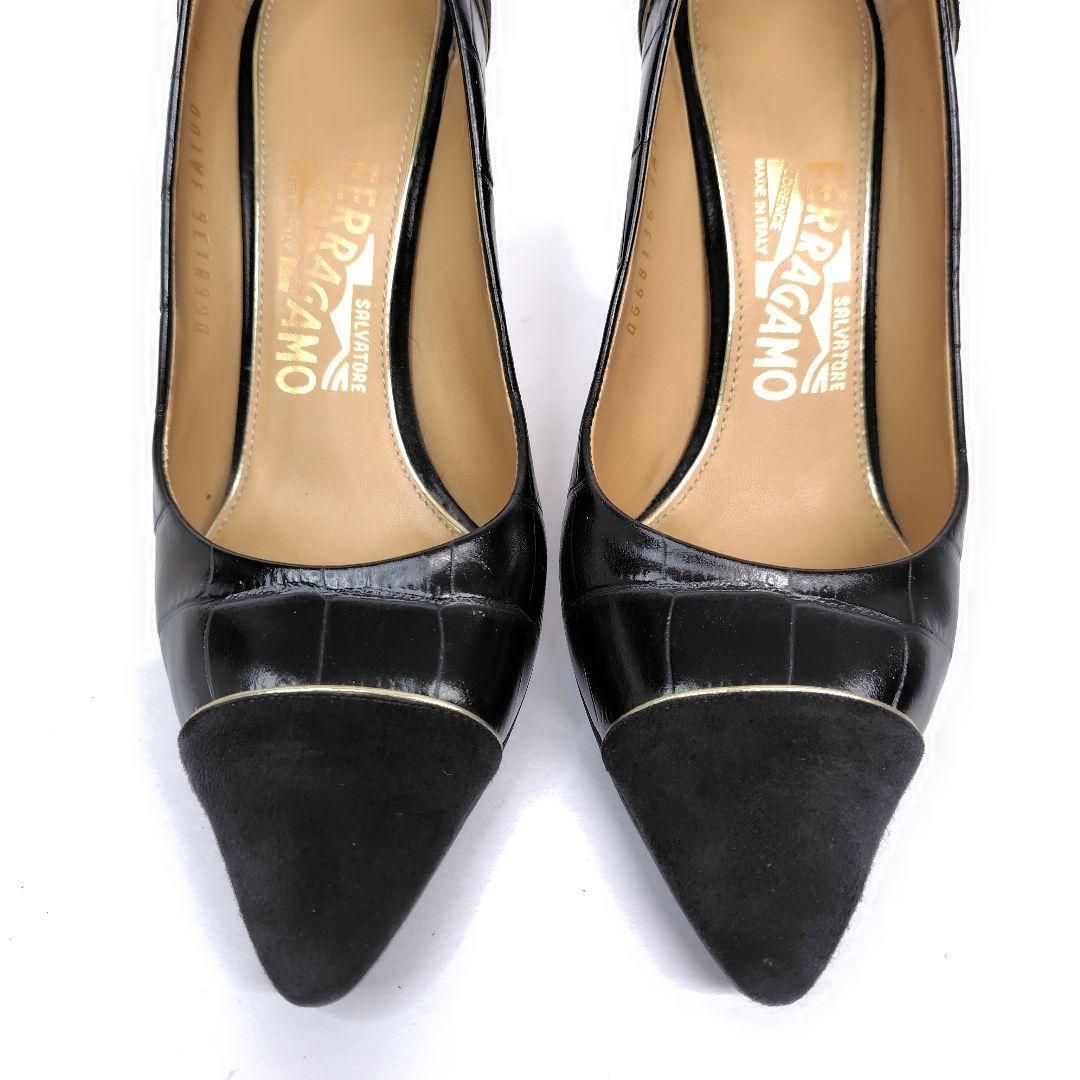 ☆美品☆Salvatore Ferragamo 23cm フェラガモ パンプス 6C ポイン