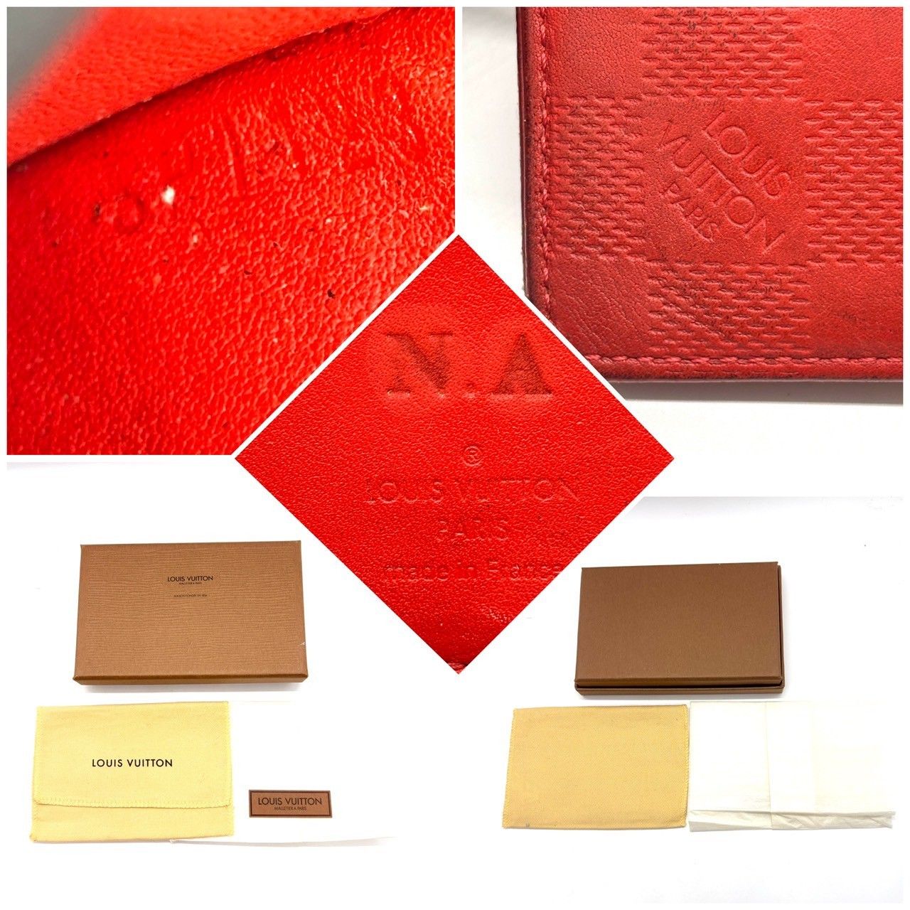 LOUIS VUITTON ダミエ アンフィニ カードケース 名刺入れ　赤 LOUIS VUITTON ダミエ アンフィニ カードケース 名刺入れ赤