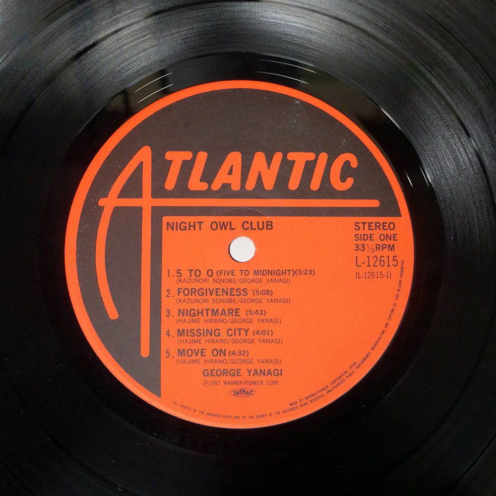 帯付き 国内盤 柳ジョージ/NIGHT OWL CLUB/ATLANTIC L12615 LP - メルカリ