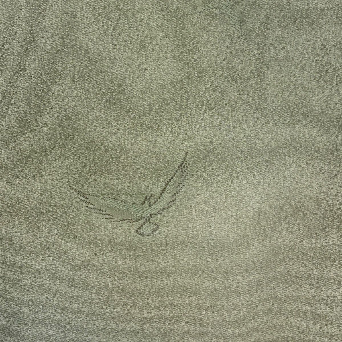 小紋 身丈155cm 裄丈63cm S 袷 斉藤三才 落款 鳥 ぼかし 薄緑 正絹