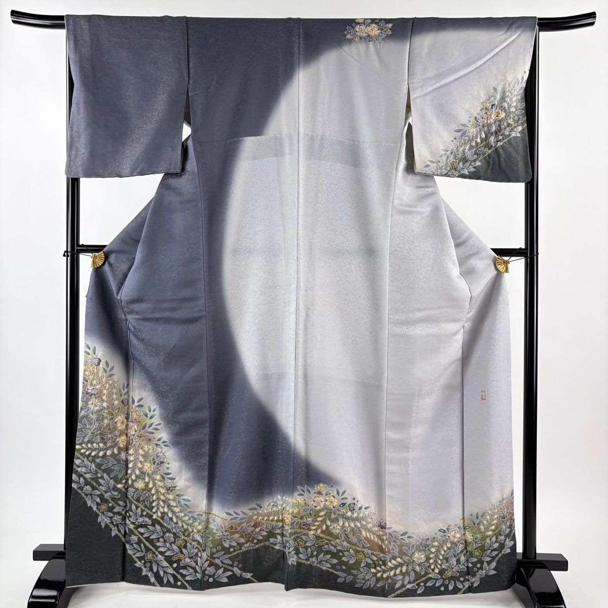 訪問着 身丈166.5cm 裄丈66cm M 袷 徳永憲峯 落款 辻が花 笠松 金通し