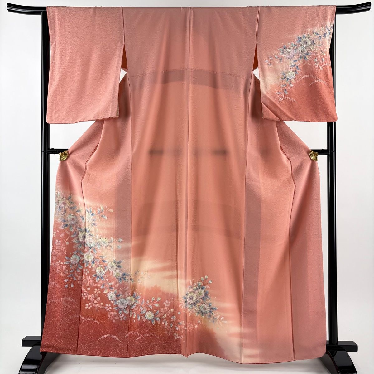 ショップ 訪問着 身丈164cm 裄丈66cm M 袷 辻が花 ぼかし ピンク 正絹