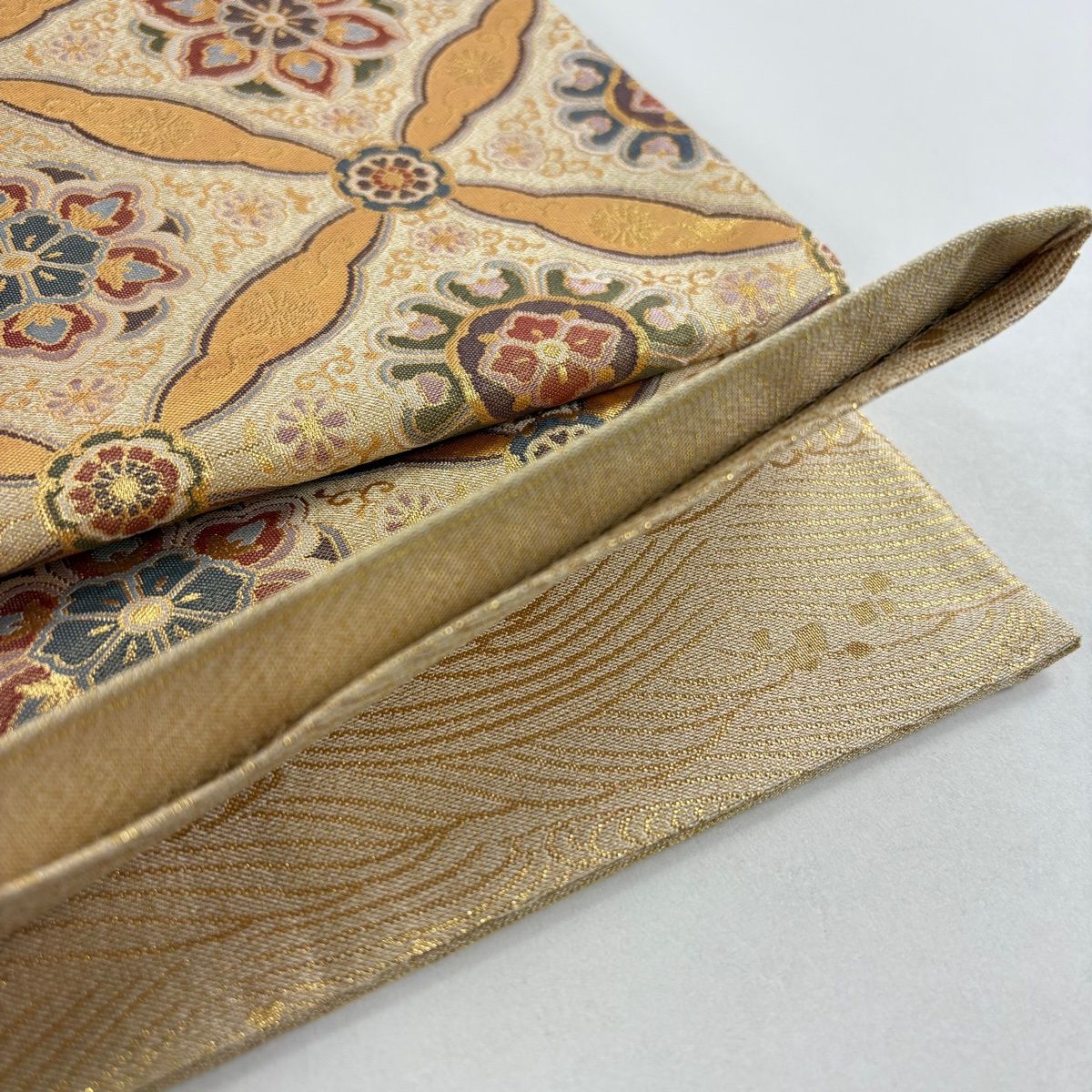 美品】 袋帯 名品 七宝華文 箔 金色 六通 正絹 【中古】 - メルカリ