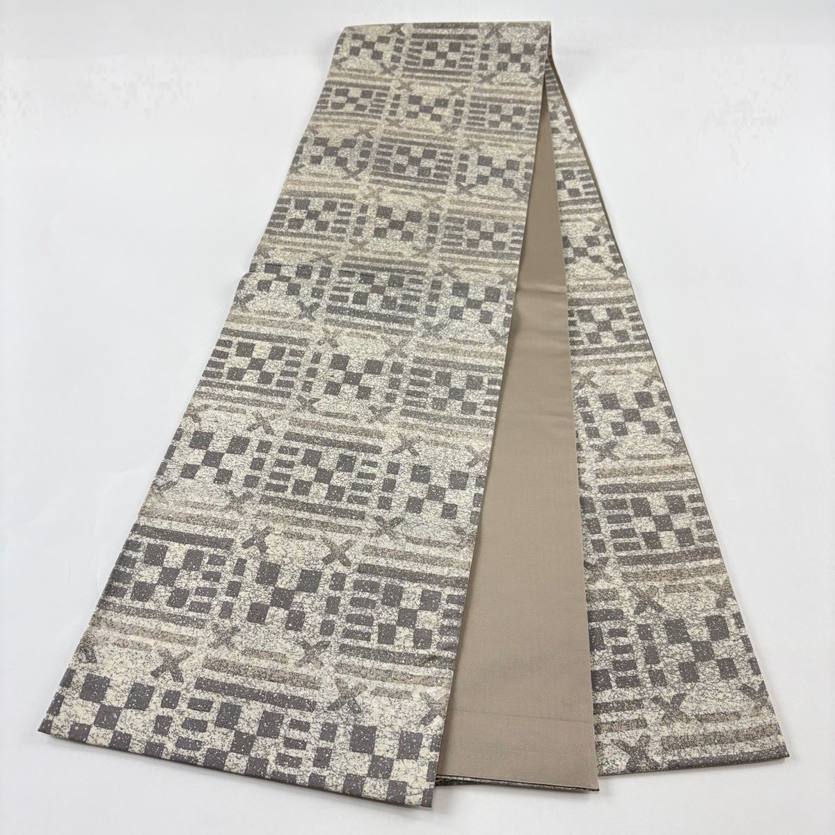 あきちゃん 牛首紬 全通 袋帯 箔加工 角印 あきちゃん様専用 牛首紬 全