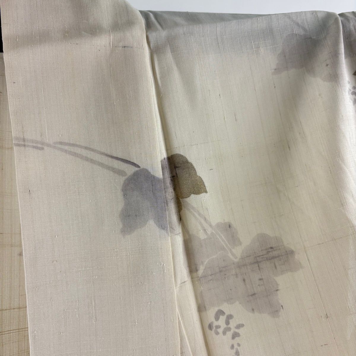 訪問着 身丈163cm 裄丈67cm M 単衣 しょうざん 生紬 落款 蔦 金彩