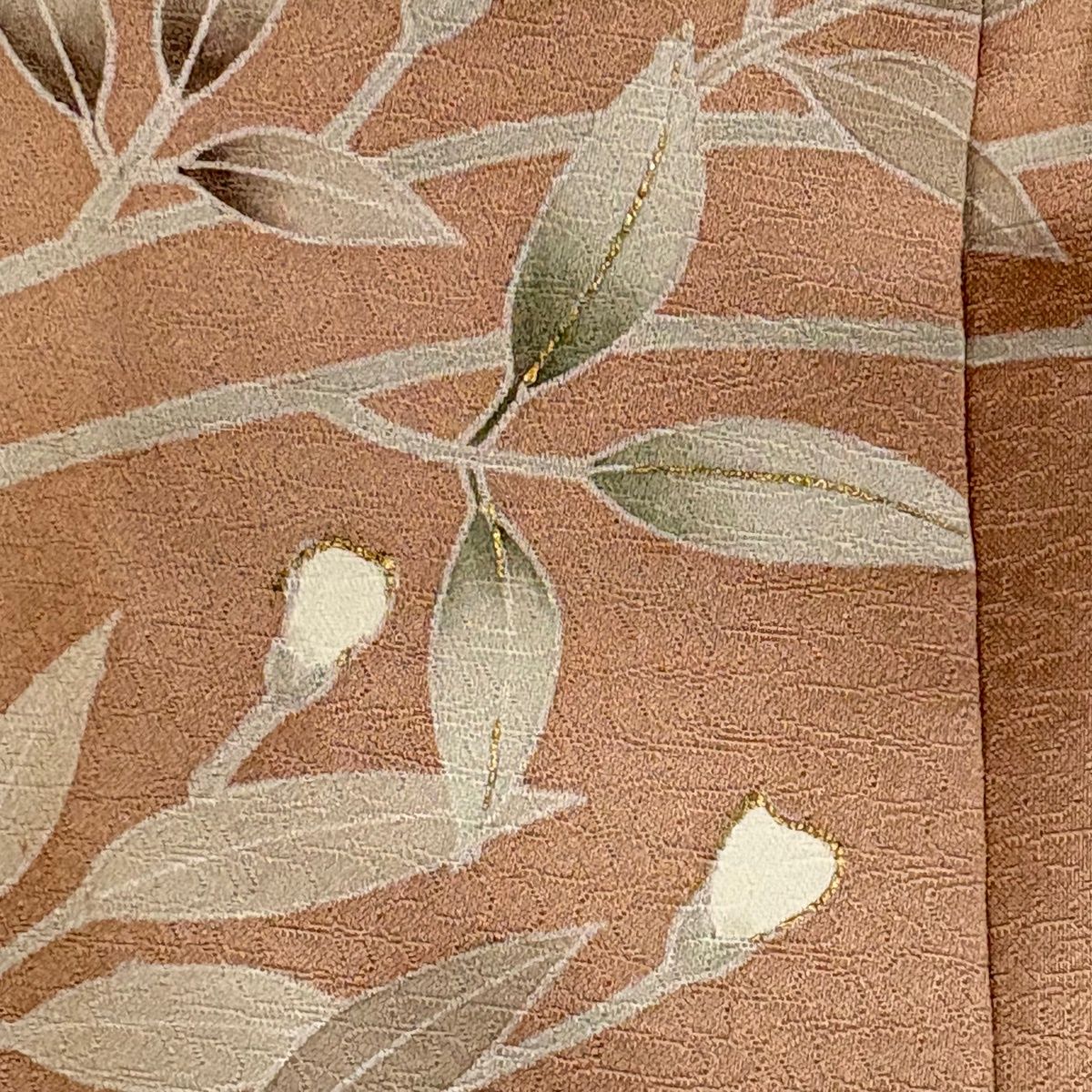 訪問着 身丈159cm 裄丈65.5cm M 袷 枝花 金彩 ぼかし ピンクベージュ